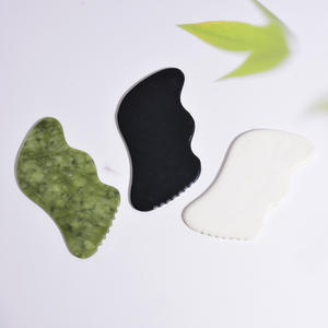 Großhandel Xiuyan Echte Naturstein-Gesichtsroller mit Noppen Grüner Gua Sha Jade-Roller und Gua Sha für Körper- und Handmassage - Product Image 6