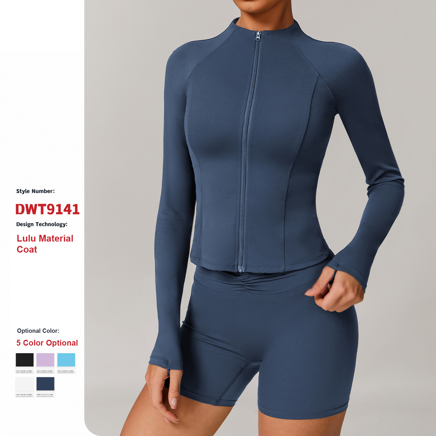 Custom High-Quality Stand-Up Collar Zipper Sports Jacket Women Fitness Yoga Clothes Long Sleeves Gym Running Fitness Sports Tops