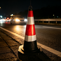 Cône de signalisation routière en PVC personnalisé, robuste, pour la construction routière, le stationnement et la sécurité des voies, avec base lestée, 60/70/80/90 cm