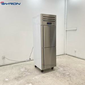 Congélateur vertical double en acier inoxydable, durable, à température unique, commercial, 2 portes, à refroidissement par air, équipement de réfrigération avec vitrine - Product Image 4