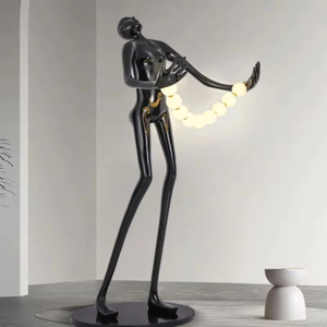 Lampu Patung LED Postmodern dengan Kalung Bola Berkelap-kelip untuk Dekorasi Lampu Lantai di Lobi Hotel dan Aula Pameran - Product Image 2