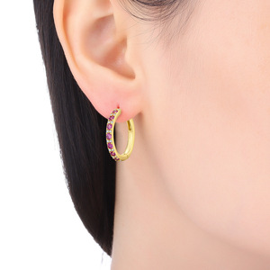 ต่างหูห่วงทำจากหินสีขาวแบบใหม่ต่างหูมีสไตล์เหมาะสำหรับเป็นของขวัญสำหรับครอบครัวหรือแฟนสาว - Product Image 4