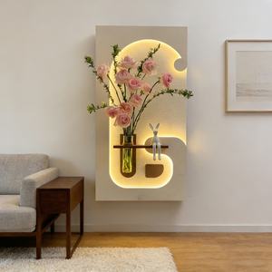 Peinture murale LED 3D moderne, abstraite, avec cadre en grès, faite à la main, décorative, pour véranda, salon, salle à manger - Product Image 1