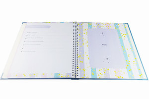 <span class=keywords><strong>Livre</strong></span> de souvenirs de luxe pour <span class=keywords><strong>nouveau</strong></span>-<span class=keywords><strong>né</strong></span>, garçon ou fille, pour les 5 premières années, avec couverture spirale et tampon encreur - Product Image 3