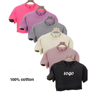 T-shirt Crop Top Oversize da <span class=keywords><strong>Donna</strong></span> in <span class=keywords><strong>Cotone</strong></span> 100% 230gsm, Vestibilità Ampia, Effetto Lavato, Personalizzabile con Logo, Alta Qualità - Product Image 2