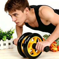 Rouleau abdominal pliable silencieux à double roue robuste OEM pour entraînement de base et abdominaux à domicile, idéal pour la remise en forme et le fitness