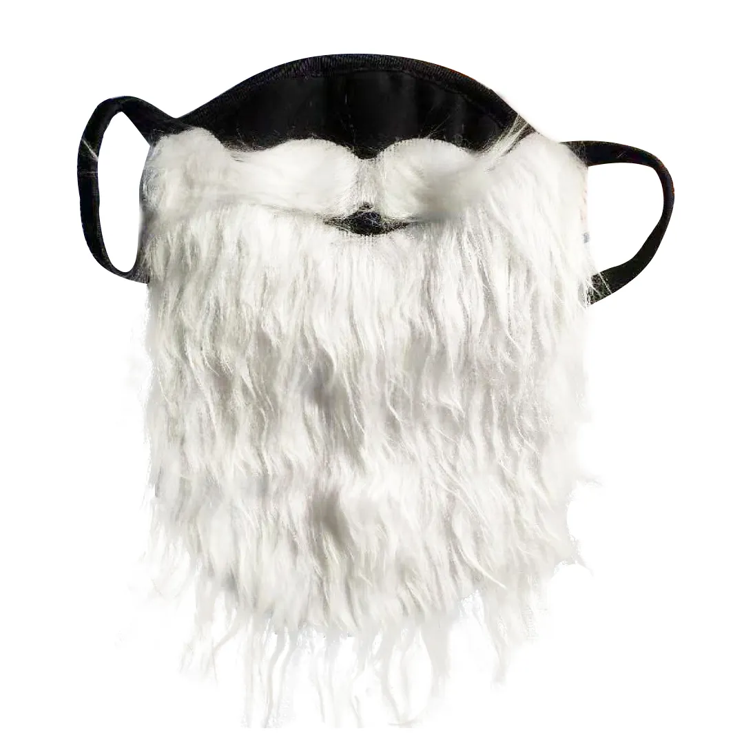 Masker Pesta Mode Desain Baru 2021 Penutup Wajah Santa Claus Katun Dapat Dicuci dengan Kumis