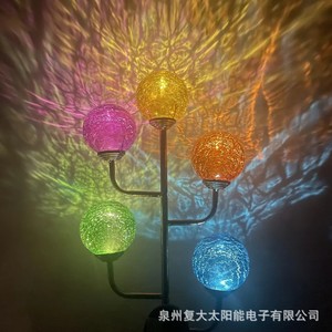 Solar Glass Iron Garden Stake Light Colorful <b>Ball</b> <b>Led</b> Outdoor Decor Water Resistant Free Standing - Product Image 3
