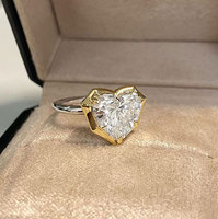 Anillo de Oro Rosa de 18K para Mujer con Diamante Cultivado en Laboratorio de 5 Quilates, Certificado, Estilo Old Money, Personalizado, Transfronterizo