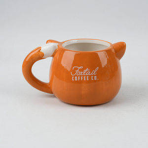 Wholesale Hand Painted Custom 3d Cartoon Animal Cute <strong>fox</strong> Shaped Ceramic Coffee Milk <strong>Cup</strong> for Kid Gift - Product Image 2