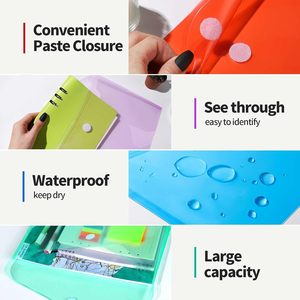 Factory Custom <strong>Size</strong> Logo Expanding File <strong>Folder</strong> Poly Expandable File <strong>Folders</strong> With Clear <strong>View</strong> Pockets - Product Image 4