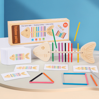 Juguete Educativo Montessori para Niños Pequeños, Rompecabezas de Madera con Forma de Espina de Pescado, Ayuda Didáctica para el Aprendizaje de Colores