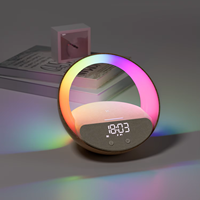 Meilleure lampe d'ambiance Chargeur sans fil Haut-parleur BT portable Haut-parleur de musique avec réveil Aide au sommeil Sons naturels
