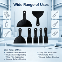 Kit de spatules triangulaires industrielles en plastique souple de tailles variées, outil de décollage de décalcomanies et de distribution de colle, pack de grattoirs multi-usages