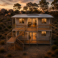 Casa Plegable de Doble Ala de 20 pies para Cuidado de Ancianos en Australia, Vivienda Prefabricada Tipo Granny Flat con Cocina y Baño, Aislamiento Estándar AS/NZS
