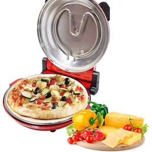 Бесплатный образец, 1200 Вт, плита для пиццы, красная, быстрая удовольствие, Энергоэффективная итальянская круглая печь для приготовления пиццы
