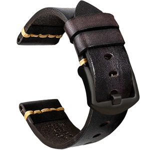 Bracelet de montre en cuir véritable italien de première qualité pour Samsung Huawei Garmin 20 mm, fait main, style rétro - Product Image 5