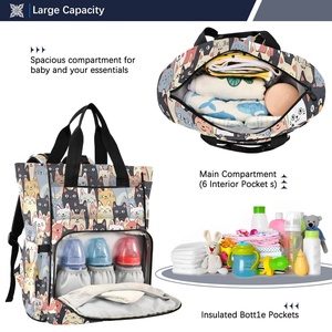 Mochila de Pañales para Bebé con Estampado de Gato de Dibujos Animados, Económica, para Viajes, Moderna y Grande - Product Image 5