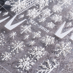 Calcomanías acrílicas para Navidad, pegatinas <span class=keywords><strong>de</strong></span> <span class=keywords><strong>uñas</strong></span> en relieve <span class=keywords><strong>de</strong></span> copo <span class=keywords><strong>de</strong></span> nieve 5D para vacaciones, venta al por mayor - Product Image 4