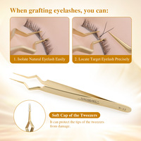 Pinces à épiler NAGARAKU pour isolation des cils, pointe en fibre de précision, outil de maquillage antidérapant avec grille