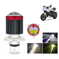 H4 9003 HB2 HS1 LED Moto Phare Ampoule Ange Diable Yeux Rouge Bleu Double Lentille Blanc Jaune Spot 6000K 3500K Salut Lo Faisceau