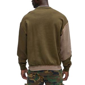 Sudadera de cuello redondo de felpa francesa personalizada para hombre, 100% de algodón, patrón sólido, teñido liso para la temporada de otoño - Product Image 2