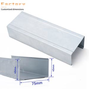 Стильный современный профиль для гипсокартона 2-5/8 дюйма, прочный оцинкованный металлический стоечный профиль, стальные профили для потолка, металлические строительные материалы - Product Image 3