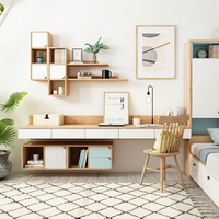 Bureau d'ordinateur mural en bois, rangement, Style nordique, meubles de salle d'étude