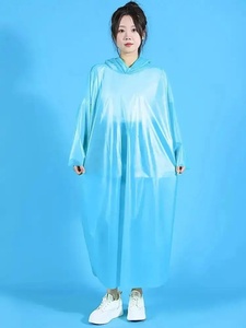 Disposable Adult Waterproof <strong>Rain</strong> <strong>Poncho</strong> with Hood Emergency Portable Plastic Raincoat for Hiking Travel <strong>Festival</strong> - Product Image 3