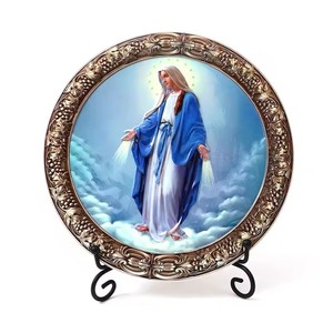Escultura Relieve 3D de Resina Ecológica Art Deco Religiosa Católica, Adorno de Jesús y la Virgen María, Decoración Navideña para el Hogar RC260 - Product Image 3