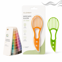 Gadget de préparation des fruits multifonction en plastique 3 en 1, couteau à avocat, coupe-avocat, trancheuse, dénoyauteur, outil avec couvercle de protection
