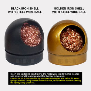Bola de alambre de acero inoxidable para limpieza de puntas de soldador con base antideslizante, herramienta de limpieza sin residuos para PCB y trabajos de retrabajo - Product Image 3
