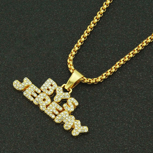 Collier polyvalent personnalisé avec strass et lettres anglaises, pendentif en lettres assemblées, bijoux - Product Image 4