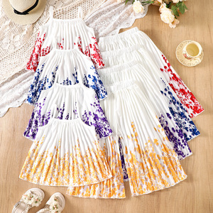 Nuovo Set Estivo per Bambine 2 <span class=keywords><strong>3</strong></span> <span class=keywords><strong>4</strong></span> 5 6 7 Anni, Completo 2 Pezzi con Canotta e <span class=keywords><strong>Pantaloni</strong></span> a Gamba Larga con Stampe Floreali - Product Image 1