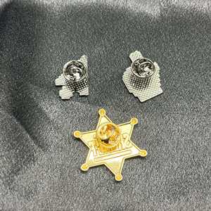 Broches de mode en alliage de zinc, étoile de shérif, accessoire cadeau unisexe - Product Image 2