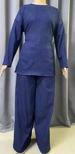 <span class=keywords><strong>Ensemble</strong></span> deux pièces pour femmes musulmanes YXO005 - Tunique à manches longues et pantalon large, vêtements pour femmes musulmanes au style <span class=keywords><strong>chic</strong></span> décontracté - Product Image 4