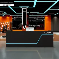 Bureau de réception extensible en bois massif moderne pour hôtels, gymnases, supermarchés, salles de billard et studios d'e-sport