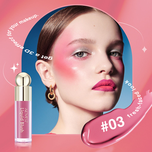 Crème de blush liquide bio, sans cruauté, imperméable, maquillage, blush liquide, marque privée, blush rose longue durée, illuminateur, blush crème - Product Image 2