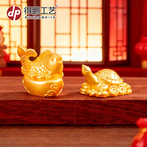 Figuras de Animales de Resina, Caballo Dorado, Pez, Tortuga, Cerdo, Decoración para el Hogar, Artesanía Artística, Regalos - Product Image 3