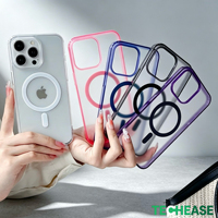 Coque de téléphone portable transparente en TPU+PC avec chargement magnétique sans fil, antichoc, anti-jaunissement et électroplaquée pour 18 Pro