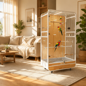 Gabbia per <span class=keywords><strong>Pappagalli</strong></span> Grande con Tetto Panoramico in Metallo e Legno, Mobile e Resistente al Sole, per <span class=keywords><strong>Pappagalli</strong></span> Monk-parakeet - Ideale per Dropshipping - Product Image 5
