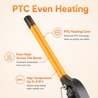 Rizador de Pelo Eléctrico LED PTC Torlin, Calentamiento Rápido, Ajustable, Mini Diadema Delgada, Fácil de Usar, para Salón, Hotel y Hogar, Color Negro