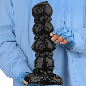 Vente en gros usine : Plug anal perlé noir, grand modèle, base évasée, pour entraînement anal, fournisseur de jouets pour adultes - Product Image 1
