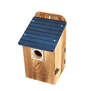 Casa para Pájaros de Madera con Techo Azul, Comedero para Pájaros Colgante para Patio Exterior, Jardín o Árbol - Product Image 5