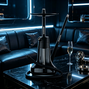 Set de Shisha Portátil con Base de Vidrio Negro, 60CM, de Lujo, de Aleación de Aluminio, Estilo Ruso, para Bares y Discotecas - Product Image 5