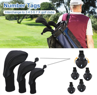 Housse de tête de club de golf en maille, lot de 3 pièces pour driver, fairway wood et hybride, avec logo personnalisé