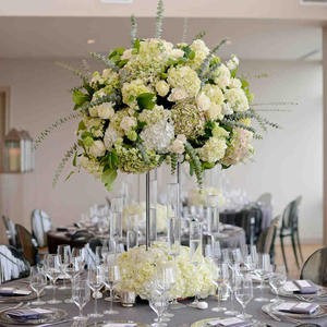 ดอกไม้ตกแต่ง <span class=keywords><strong>Poney</strong></span> ดอกกุหลาบสีขาวสีชมพูสีม่วงลูกดอกไม้งานแต่งงาน Centerpieces ตกแต่งตารางเทียม - Product Image 1