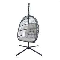 Chaise balançoire de patio de livraison d'usine chaises d'oeufs en rotin tissé pliant chaise suspendue de balançoire d'oeuf pour la salle de sport et le parc