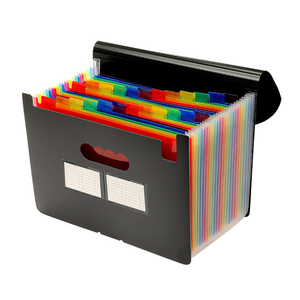 Carpeta de archivos de acordeón expandible tamaño A4/carta negra y blanca personalizada, carpeta organizadora de presentaciones con Bandas Elásticas y logotipo personalizado - Product Image 2