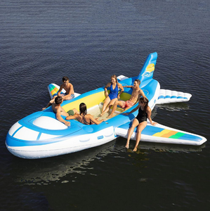 Île flottante d'avion <span class=keywords><strong>gonflable</strong></span> personnalisé de 18 pieds pour <span class=keywords><strong>6</strong></span> <span class=keywords><strong>personnes</strong></span> avec refroidisseurs intégrés - Product Image 5